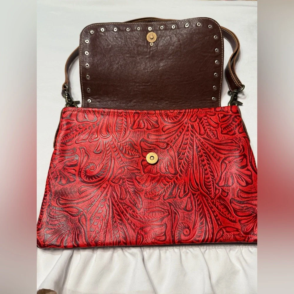 Myra Bag Myra Multitude Hairon Leather Shoulder Bag Red EUC